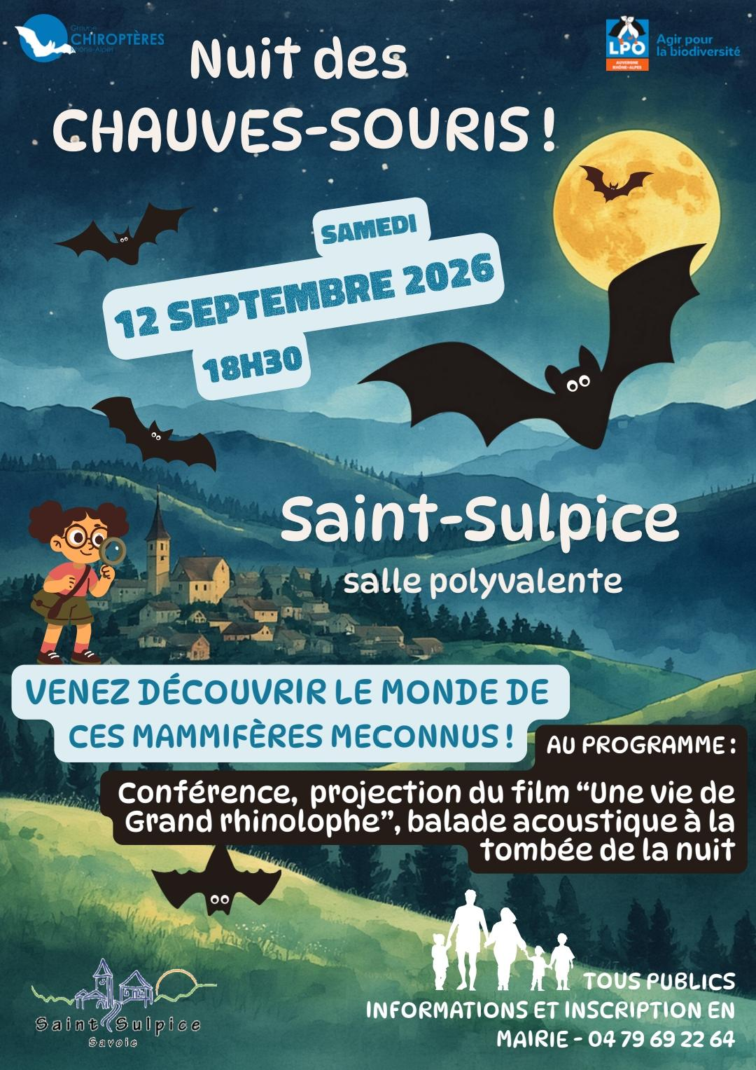 Nuit des chauves-souris le 12/09 à 18h30